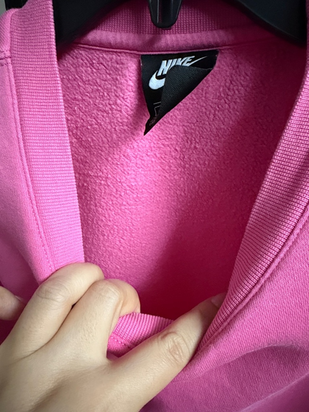 Nike Hot Pink Crewneck Sweatshirt with White Swoosh - Picture 3 of 4